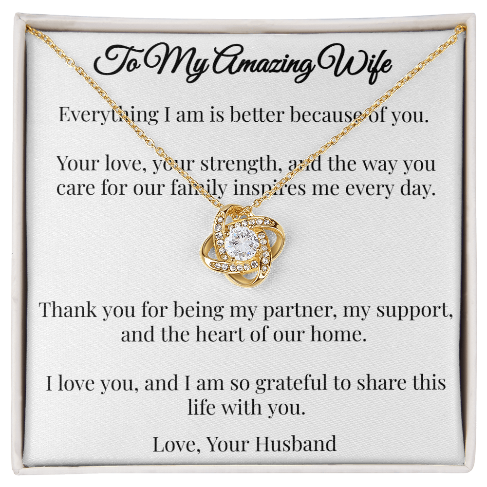To My Amazing Wife - Love Knot Necklace (From Husband)