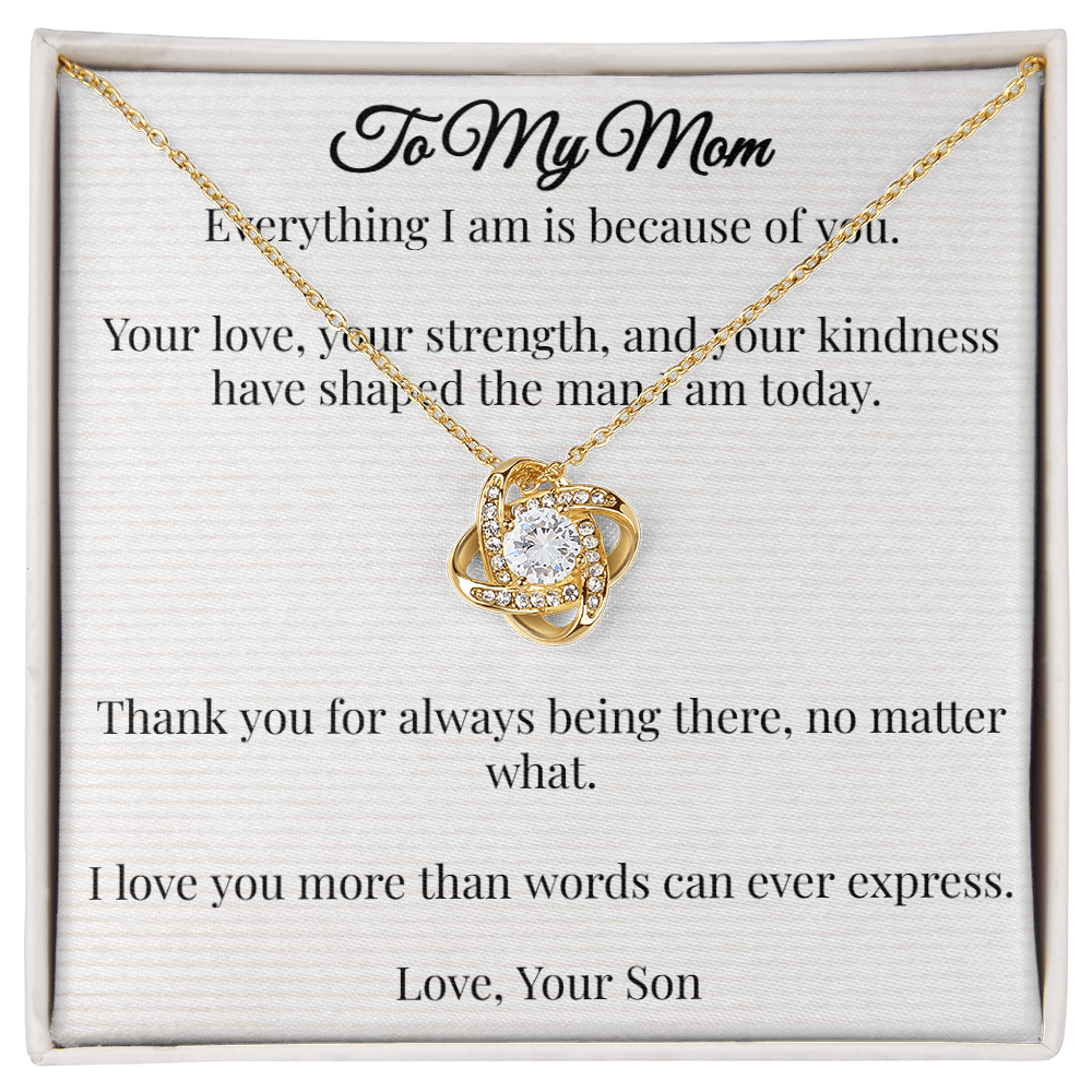 To My Mom - Love Knot Necklace (From Son) 2