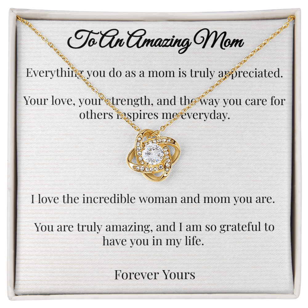 To An Amazing Mom - Love Knot Necklace (From Partner)