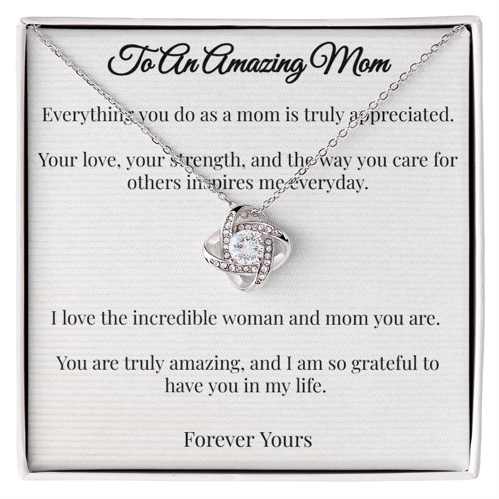 To An Amazing Mom - Love Knot Necklace (From Partner)