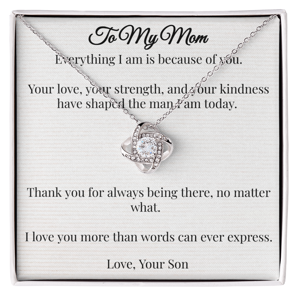 To My Mom - Love Knot Necklace (From Son) 2