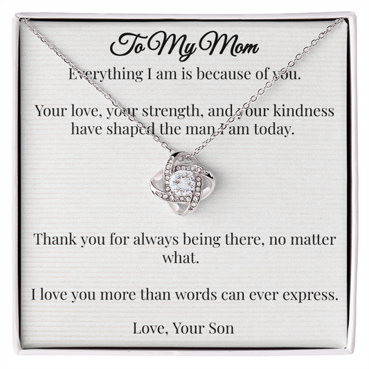 To My Mom - Love Knot Necklace (From Son) 2