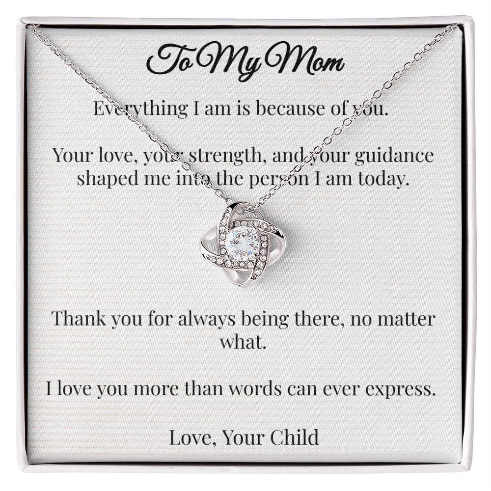 To My Mom - Love Knot Necklace (From Child) 2