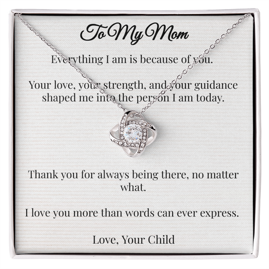 To My Mom - Love Knot Necklace (From Child) 2