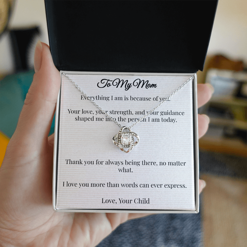 To My Mom - Love Knot Necklace (From Child) 2