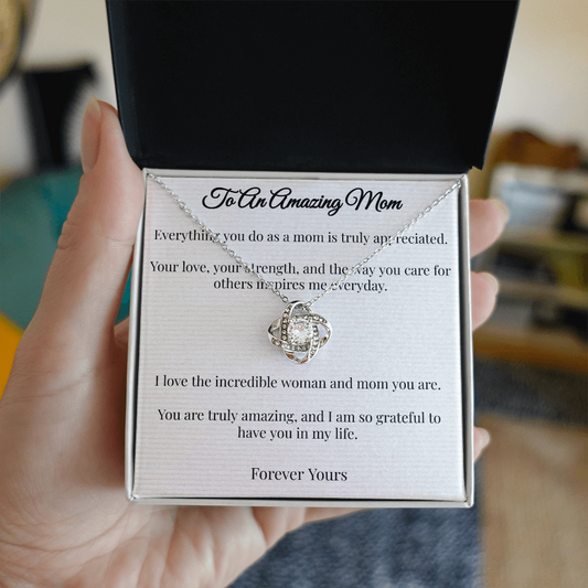 To An Amazing Mom - Love Knot Necklace (From Partner)