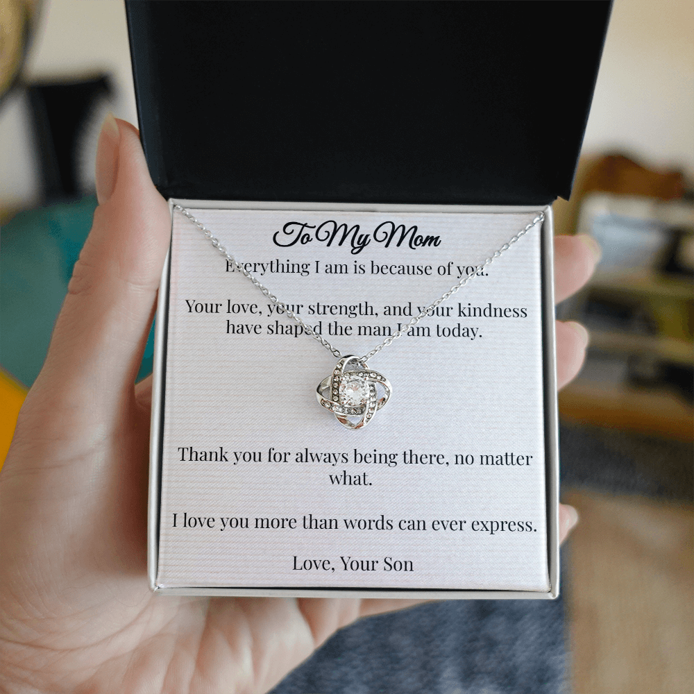To My Mom - Love Knot Necklace (From Son) 2
