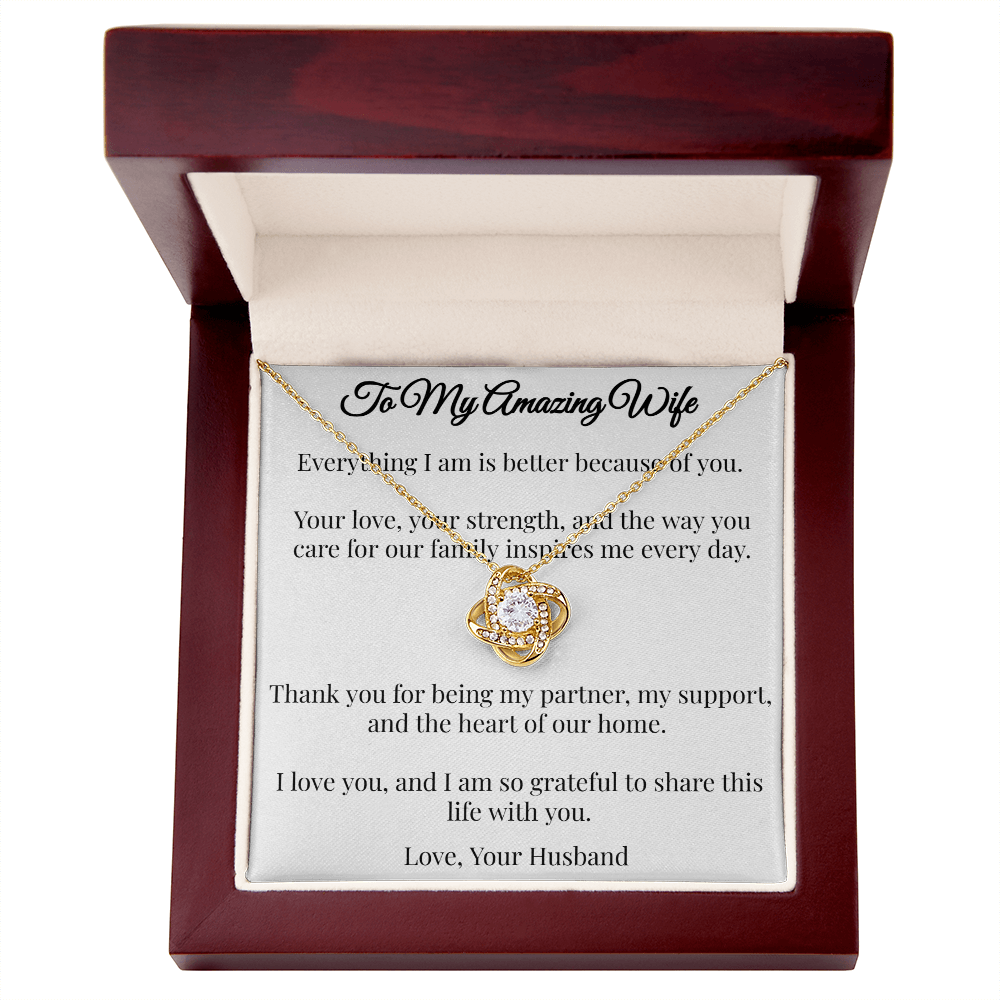To My Amazing Wife - Love Knot Necklace (From Husband)
