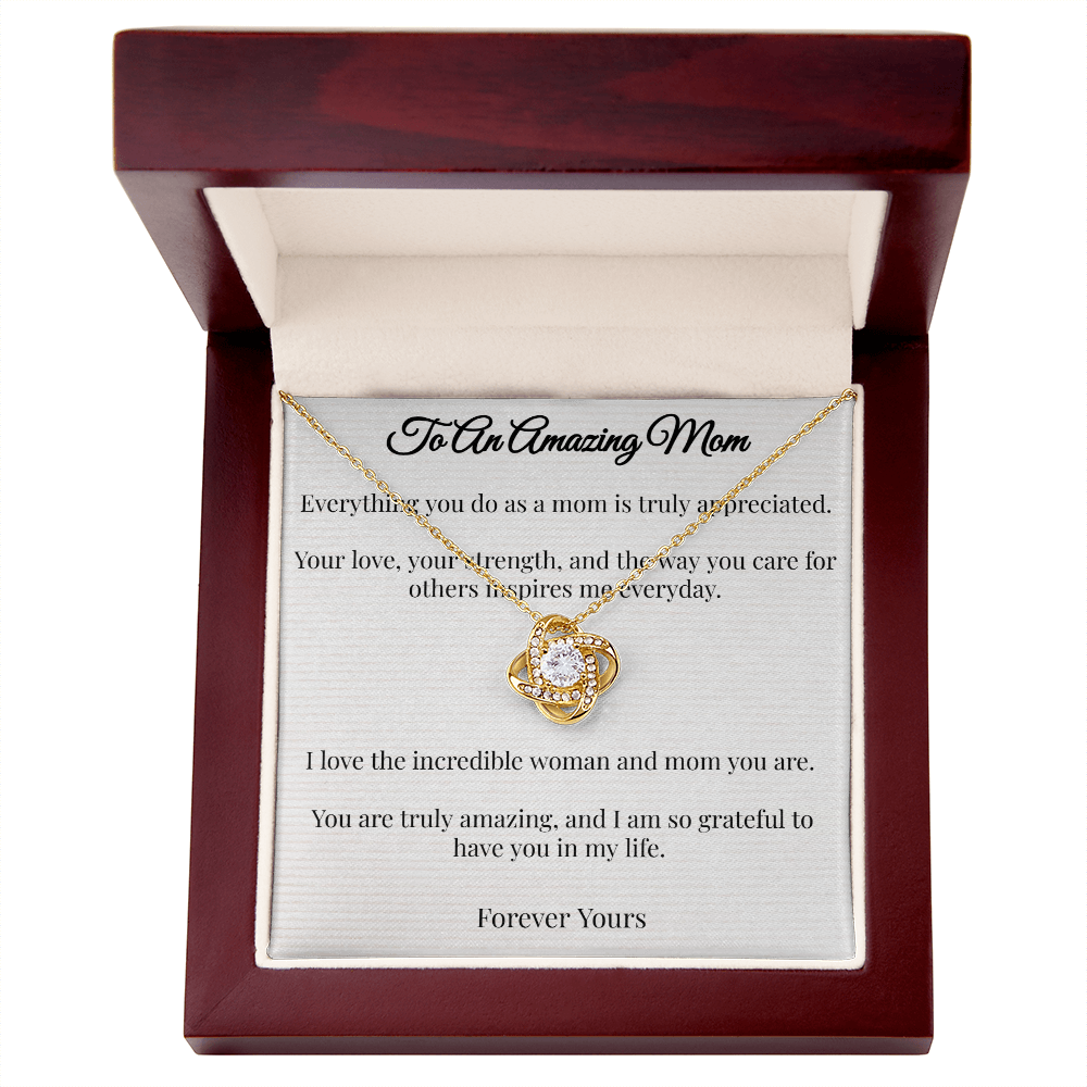 To An Amazing Mom - Love Knot Necklace (From Partner)