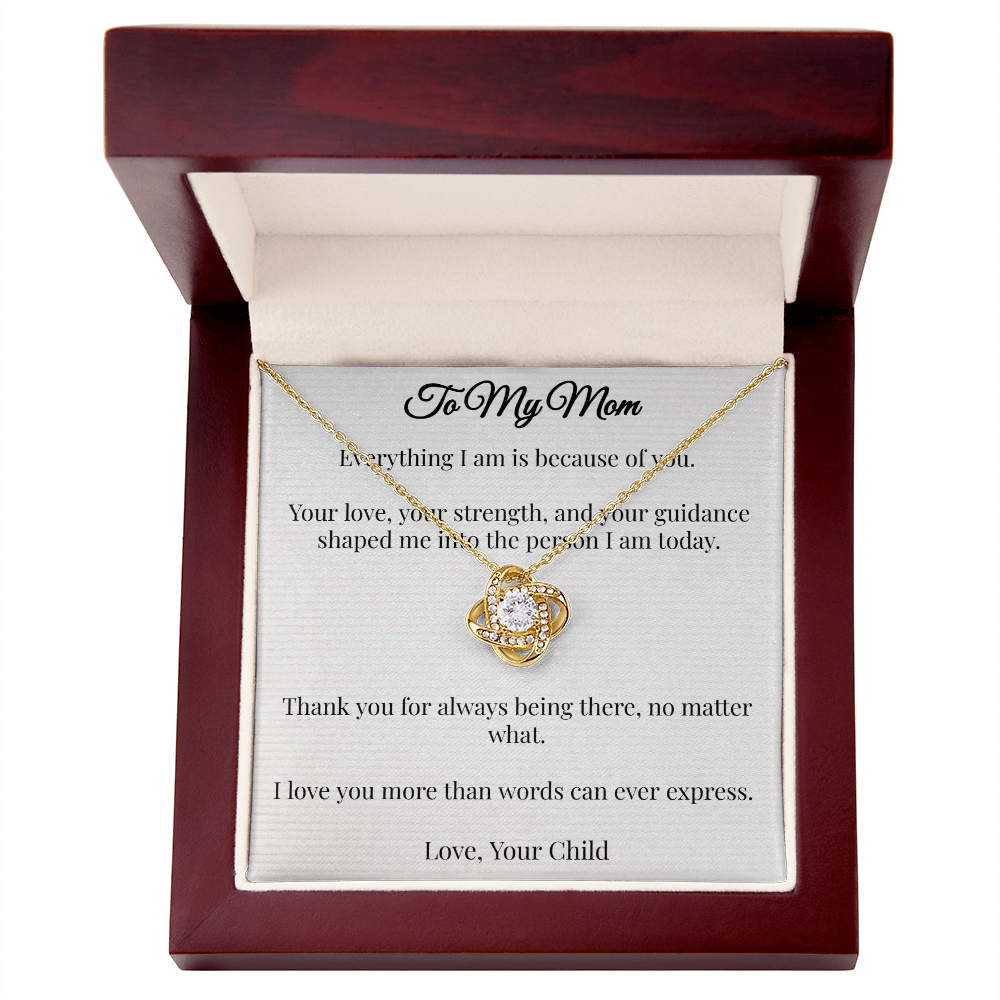 To My Mom - Love Knot Necklace (From Child) 2