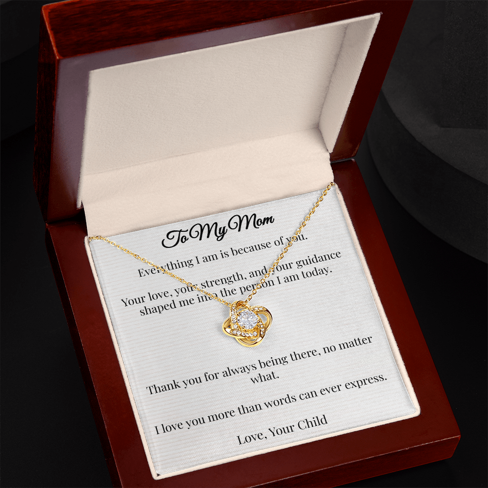 To My Mom - Love Knot Necklace (From Child) 2