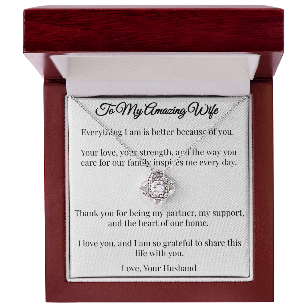To My Amazing Wife - Love Knot Necklace (From Husband)