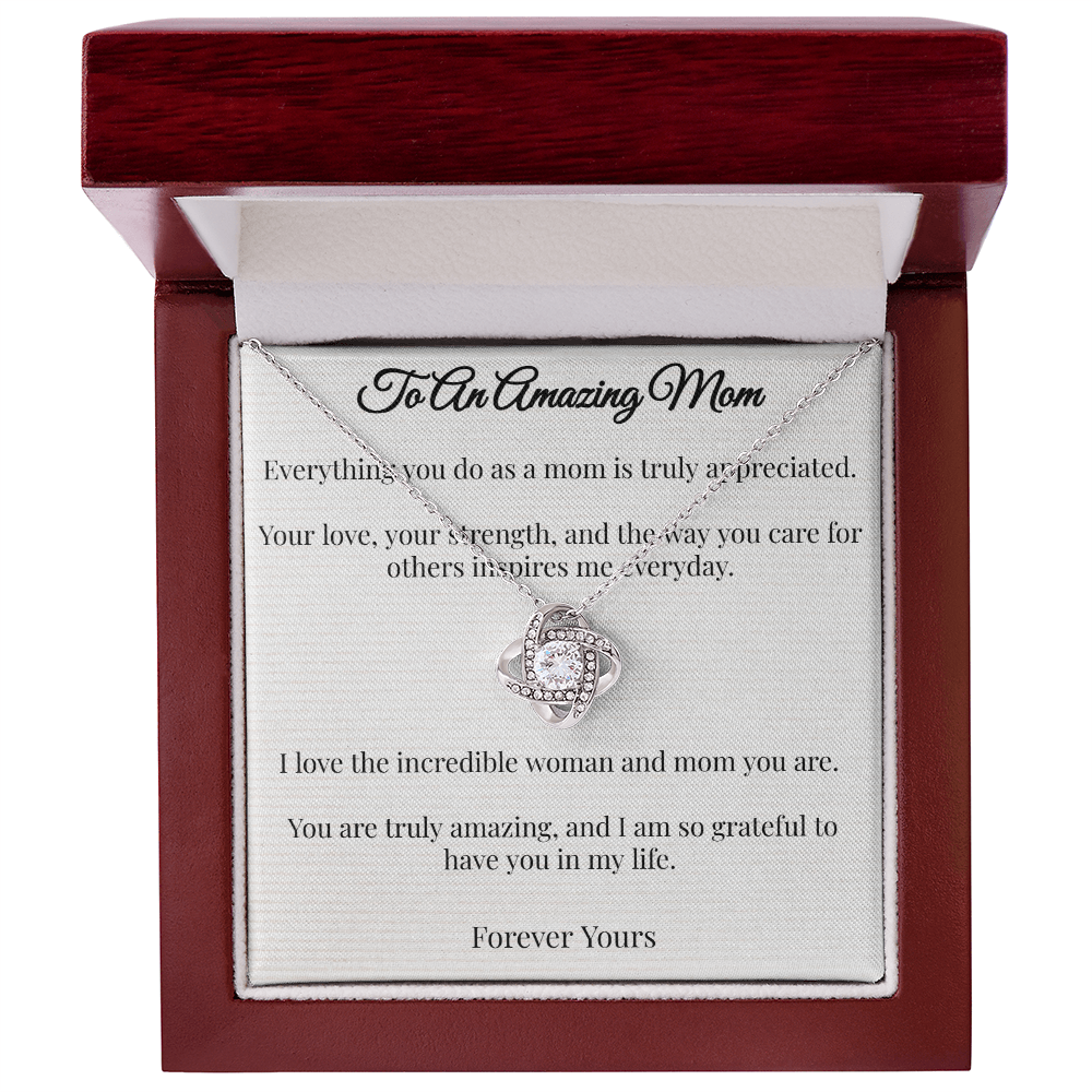 To An Amazing Mom - Love Knot Necklace (From Partner)
